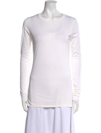 Pre-owned Nili Lotan Crew Neck Long Sleeve T-shirt In White
