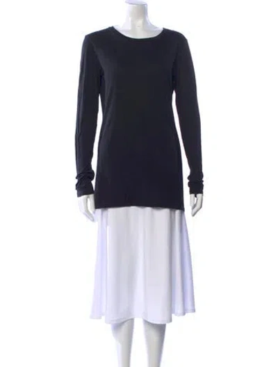 Pre-owned Nili Lotan Crew Neck Long Sleeve Tunic In Blue