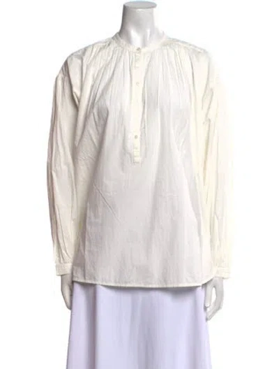 Pre-owned Nili Lotan Crew Neck Long Sleeve Tunic In White