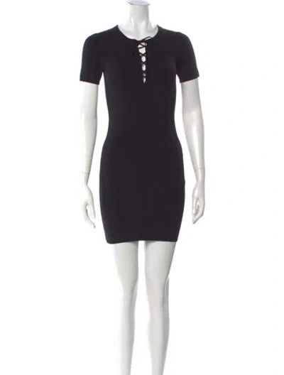 Pre-owned Nili Lotan Crew Neck Mini Dress In Black