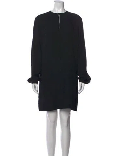 Pre-owned Nili Lotan Crew Neck Mini Dress In Black