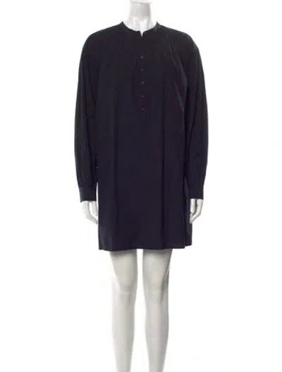 Pre-owned Nili Lotan Crew Neck Mini Dress In Blue