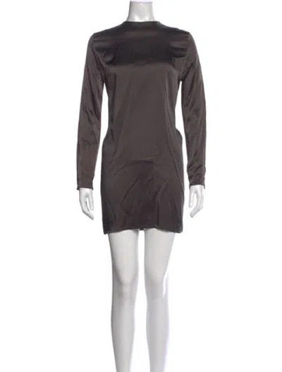 Pre-owned Nili Lotan Crew Neck Mini Dress In Gray