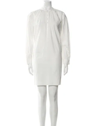 Pre-owned Nili Lotan Crew Neck Mini Dress In White