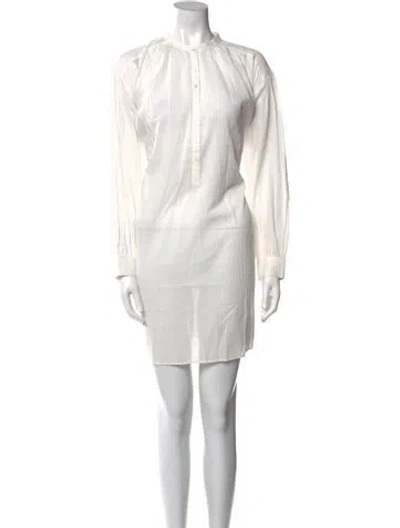 Pre-owned Nili Lotan Crew Neck Mini Dress In White