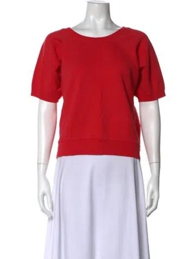 Pre-owned Nili Lotan Crew Neck Short Sleeve Sweatshirt In Red