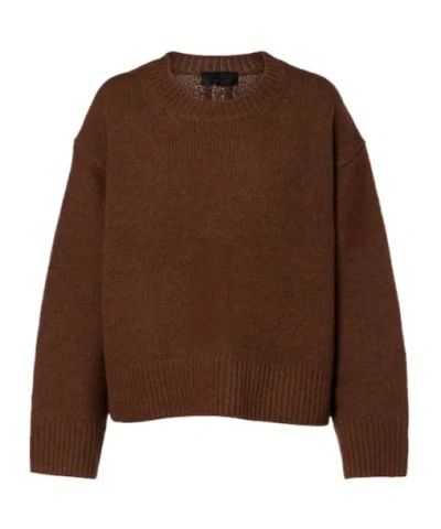 Nili Lotan Crew Neck Sweater In Brown