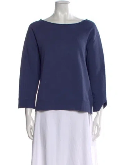 Pre-owned Nili Lotan Crew Neck Three-quarter Sleeve Sweatshirt In Blue