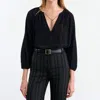 Nili Lotan Cristo Silk Blouse In Black In Black