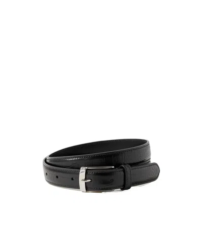 Nili Lotan Dana Crocodile-patterned Leather Belt In Black