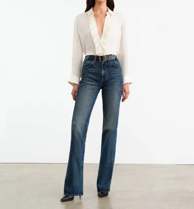 Nili Lotan Danika Long Sleeve Silk Top In Ivory In White