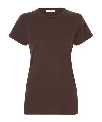 Nili Lotan Dark Brown Crewneck Shortsleeve Tshirt In Animal Print