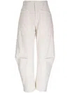 Nili Lotan Shon Cotton-blend Twill Tapered Pants In Neutrals