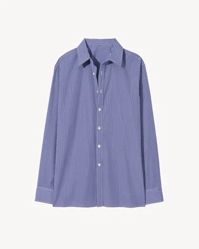 Nili Lotan Declan Shirt In Navy Vichy Check