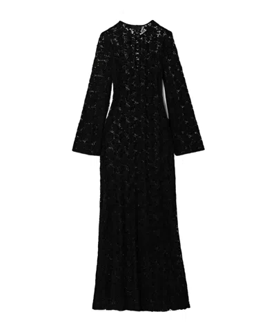 Nili Lotan Della Crocheted Cotton Maxi Dress In Black