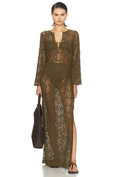 Nili Lotan Della Dress In Green