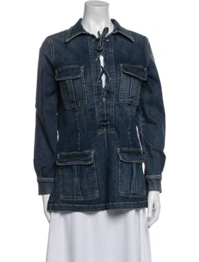 Pre-owned Nili Lotan Denim Jacket In Blue