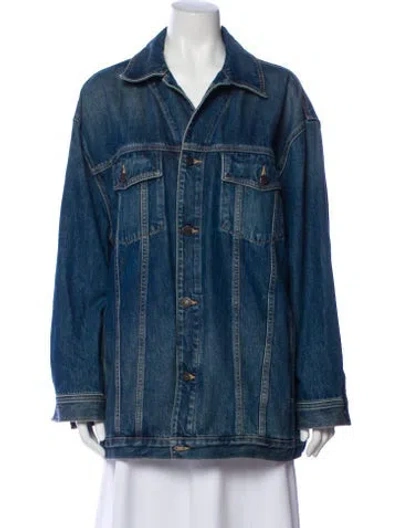 Pre-owned Nili Lotan Denim Jacket In Blue