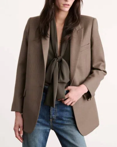 Nili Lotan Diane Blazer In Taupe/ Grey In Brown