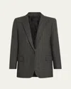 Nili Lotan Diane Check Single-breasted Blazer In Black
