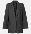 Nili Lotan Diane Checked Wool-blend Blazer In Gray