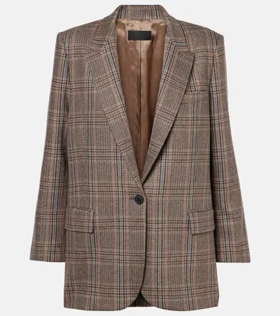 NILI LOTAN DIANE PLAID WOOL BLAZER