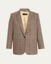 Nili Lotan Diane Prince Of Wales Wool Cashmere Blazer In Sand Plaid