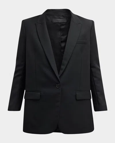 Nili Lotan Diane Single-breasted Blazer Jacket In Black