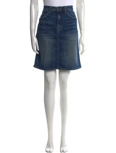 Pre-owned Nili Lotan Distressed Accents Knee-length Skirt In Blue