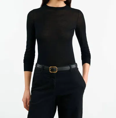 NILI LOTAN DIXON CREWNECK SWEATER IN BLACK