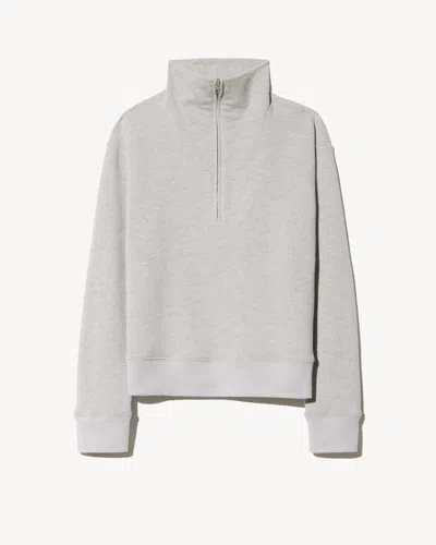 Nili Lotan Diya Quarter Zip Sweatshirt In Gray