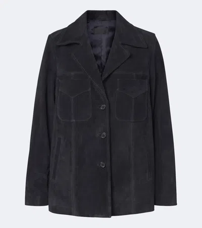 Nili Lotan Dominic Suede Jacket In Black