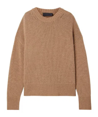 Nili Lotan Donnika Merino Wool And Cashmere-blend Sweater In Brown