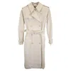 Nili Lotan Double-breast Belted Trench Coat In Cream White Leather In White