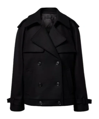 Nili Lotan Double-breasted Coat In Black