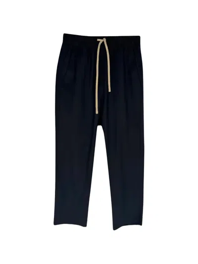 Pre-owned Nili Lotan Drawstring Straight-leg Trousers In Black