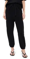 Nili Lotan Nolan Cropped Cotton-jersey Track Pants In Black