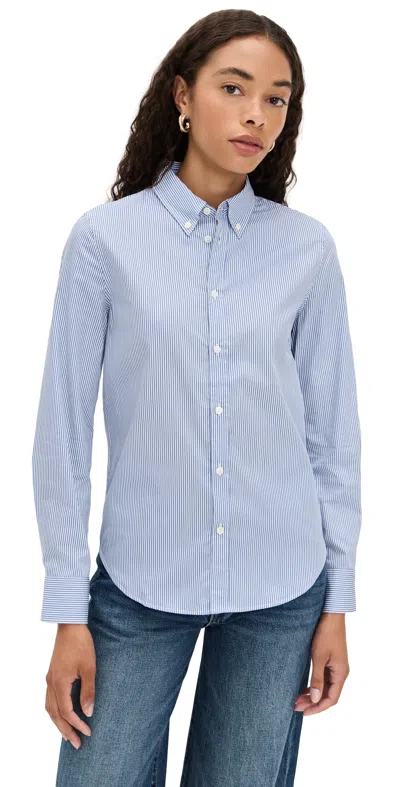 Nili Lotan Dyllan Striped Cotton-poplin Shirt In Blue
