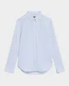 Nili Lotan Dyllan Striped Shrunken Button-down Shirt