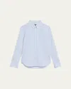 Nili Lotan Dyllan Striped Shrunken Button-down Shirt In Blue