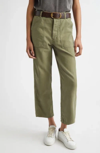 Nili Lotan Earl Ankle Straight Leg Pants In Green