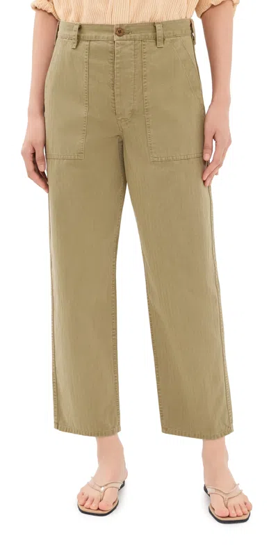 Nili Lotan Earl Herringbone Cotton Straight-leg Pants In Brown