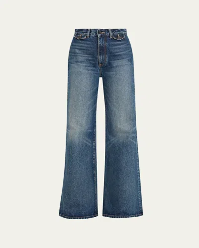 Nili Lotan Edira High-rise Wide-leg Jeans In Blue