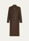 Nili Lotan Edmont Double-breasted Long Coat In Cocoa
