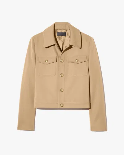 Nili Lotan Edna Cropped Wool Jacket In Brown