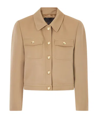 Nili Lotan Edna Wool Gabardine Jacket In Brown