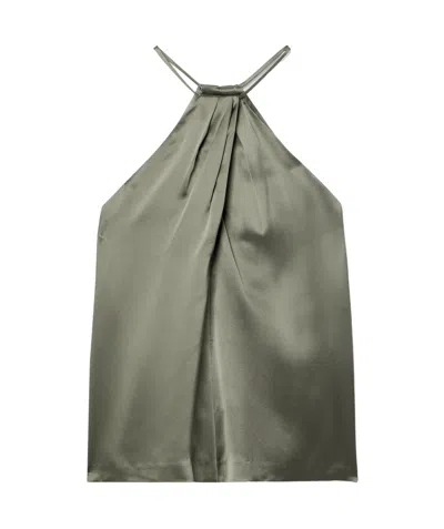 Nili Lotan Edwige Pleated Camisole In Gray