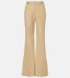 Nili Lotan Effy Cotton Flared Pants In Beige
