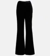 Nili Lotan Effy High-rise Flared Velvet Pants In Black