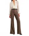 Nili Lotan Effy Wool Pant In Taupe Grey In Brown